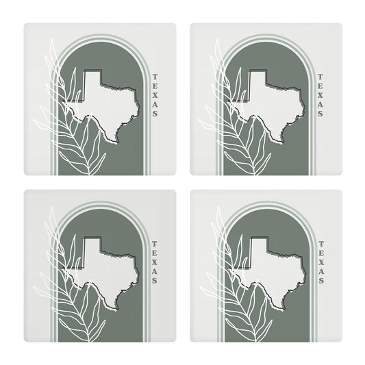 Vintage Groove State with Leaf Texas