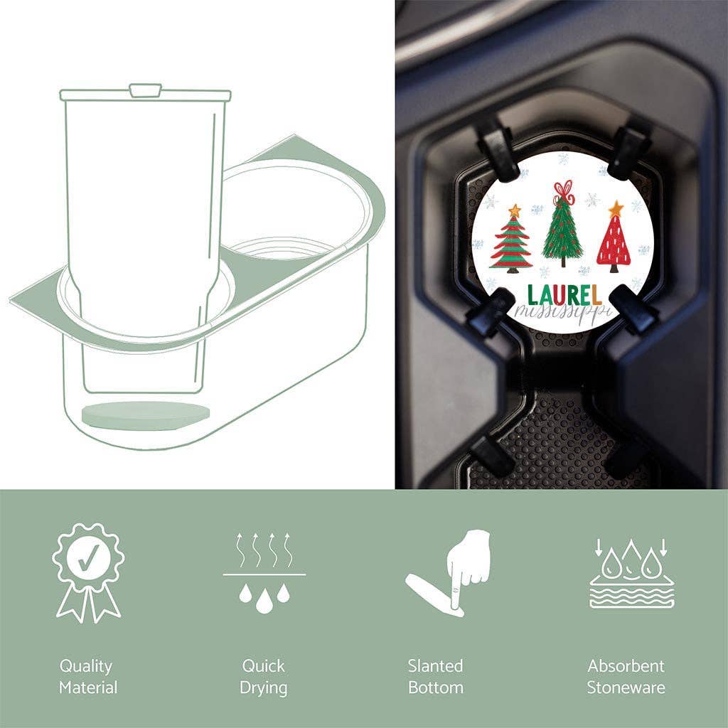 Car Coasters, Car Accessories, Christmas Decor, Custom Gift