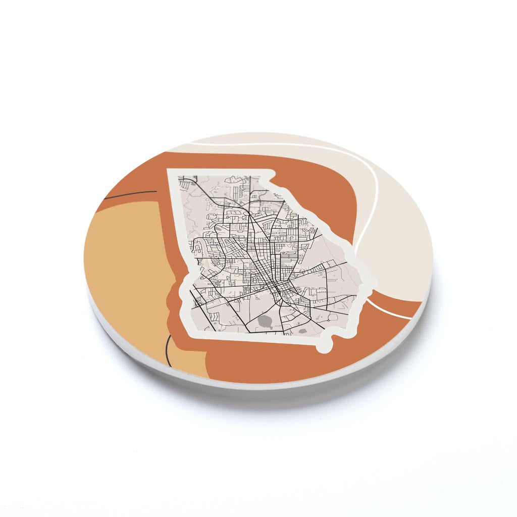 Vintage Groove Fluid Orange Map Georgia Valdosta | 2.65x2.65