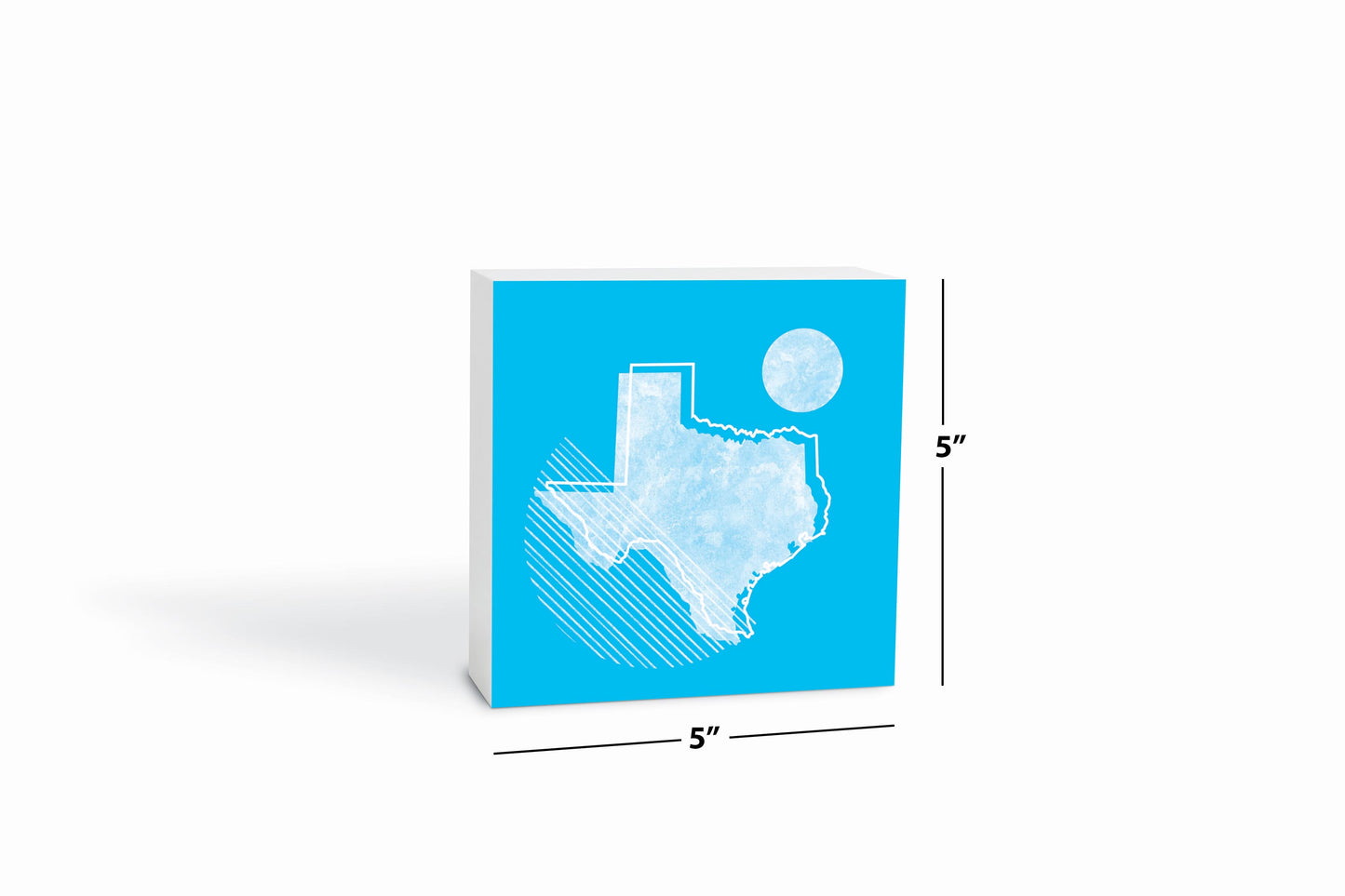 Bright Modern Geometric On Blue Texas | Wood Block | Eaches | Min 4