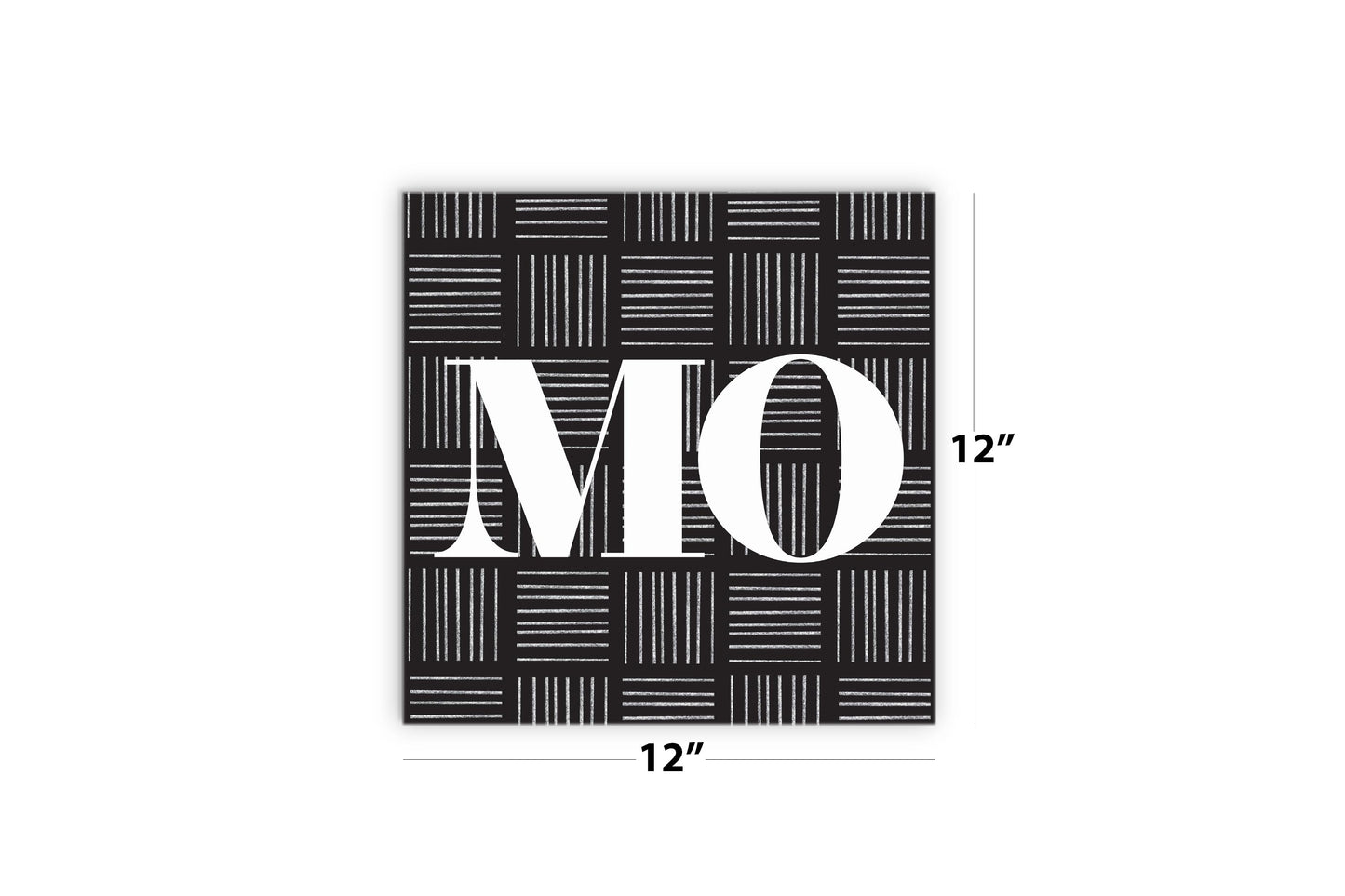 Black And White Abbreviated On Black Missouri | Wood Sign | Eaches | Min 2
