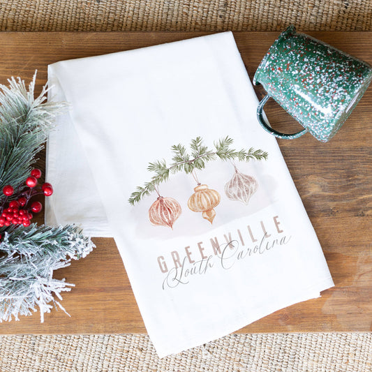 Custom Tea Towel, Holiday Ornament, Tea Towels