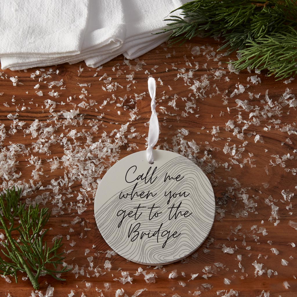Minimalistic B&W Cape Cod When You Get To The Bridge | Wood Ornament | Eaches | Min 6