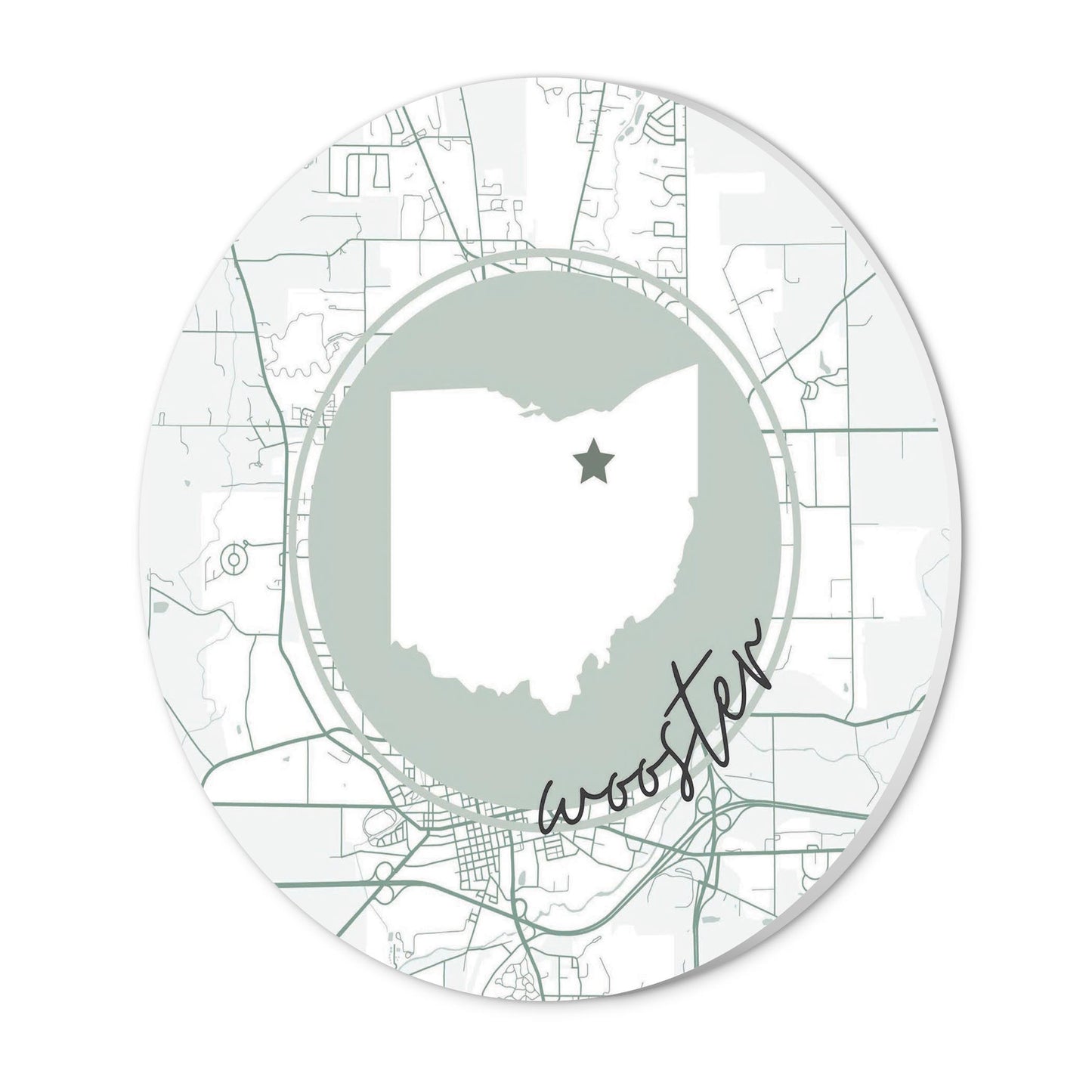 Vintage Groove State Star Map Ohio Wooster | Wood Sign | Eaches | Min 1