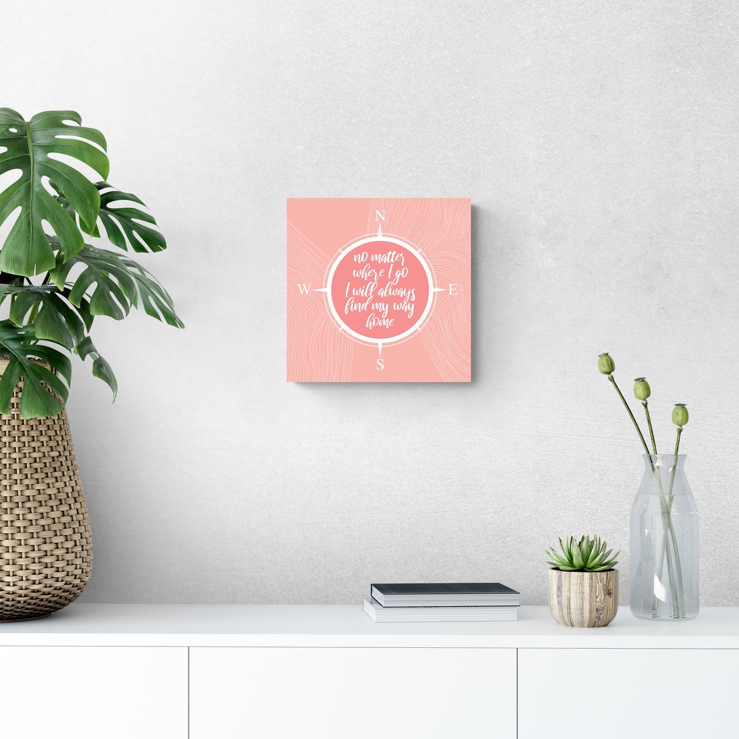 Boho Color Compass On Pink Quote | Wood Sign | Eaches | Min 2