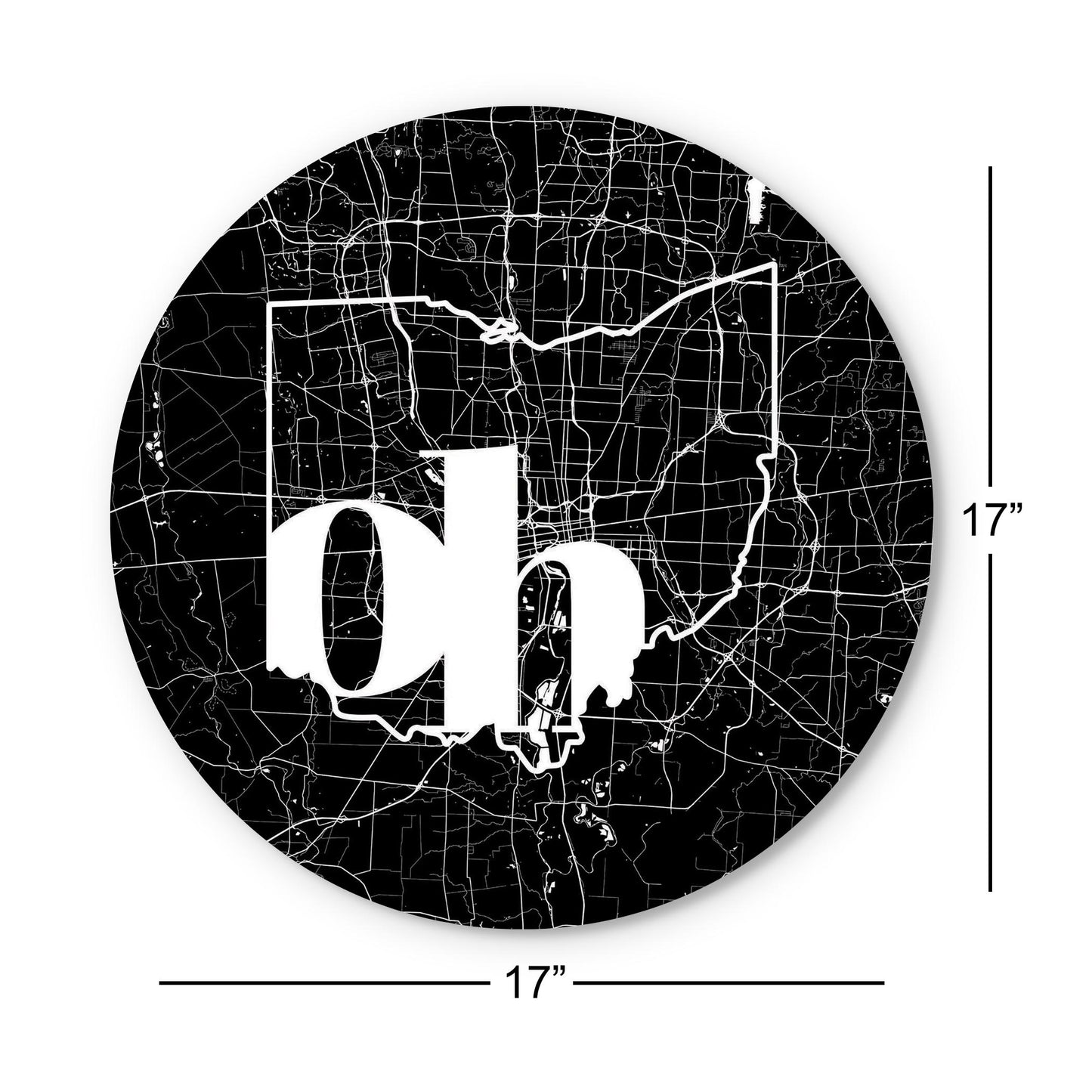 Black And White Abbreviated State Map Black Ohio Columbus | Wood Sign | Eaches | Min 1