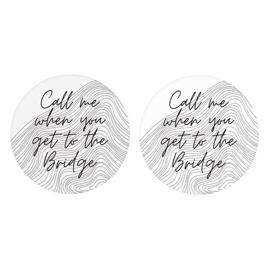 Minimalistic B&W Cape Cod When You Get To The Bridge | Absorbent Car Coasters | Set of 2 | Min 4