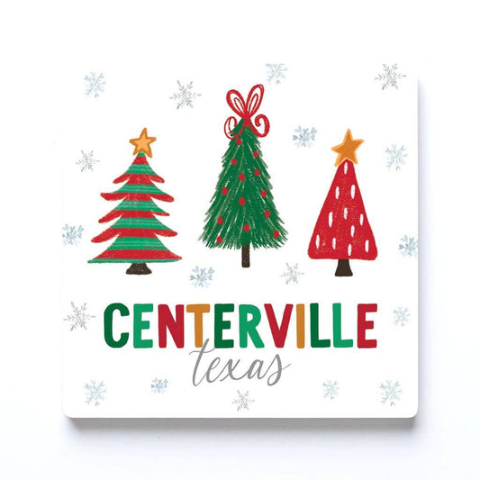 Coaster, Christmas Decor, Christmas Trees, Customizable