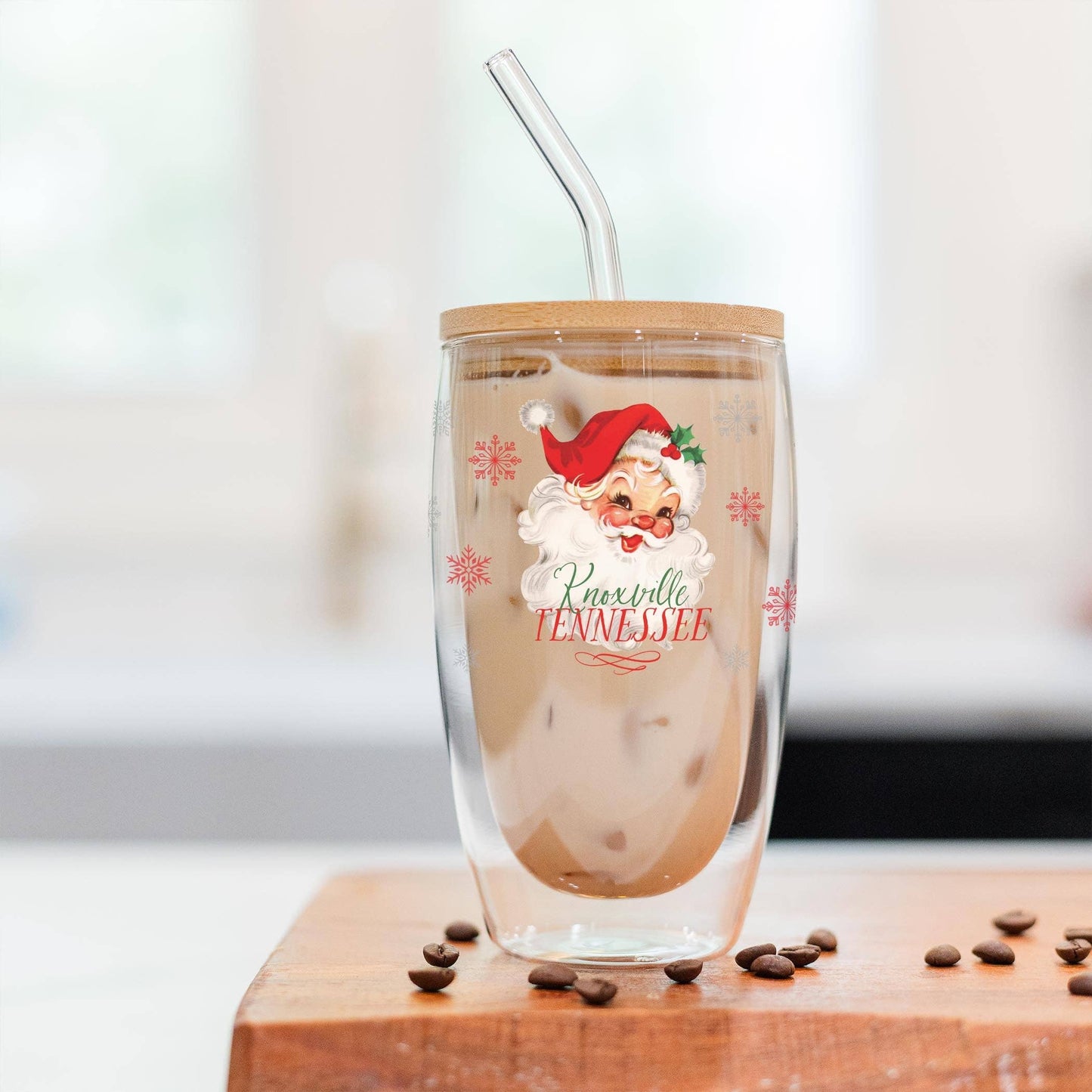 Insulated Glass Tumbler Classic Santa City & State