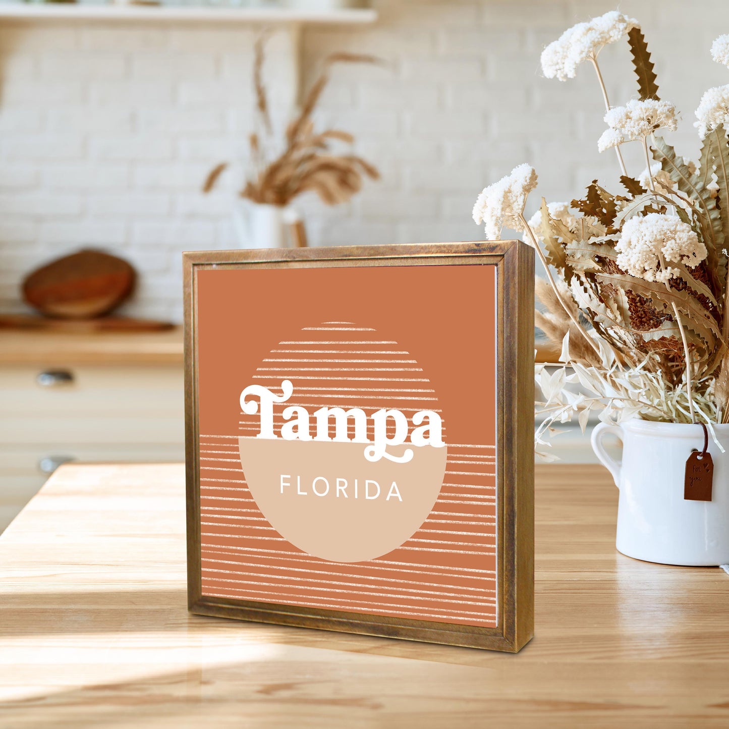 Vintage Groove Half Circle Lines Florida Tampa | Wood Sign | Eaches | Min 1
