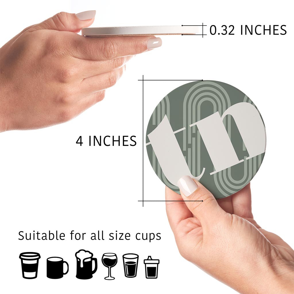 Vintage Groove Green Wave Lines Tennessee| Absorbent Coasters | Set of 4 | Min 2