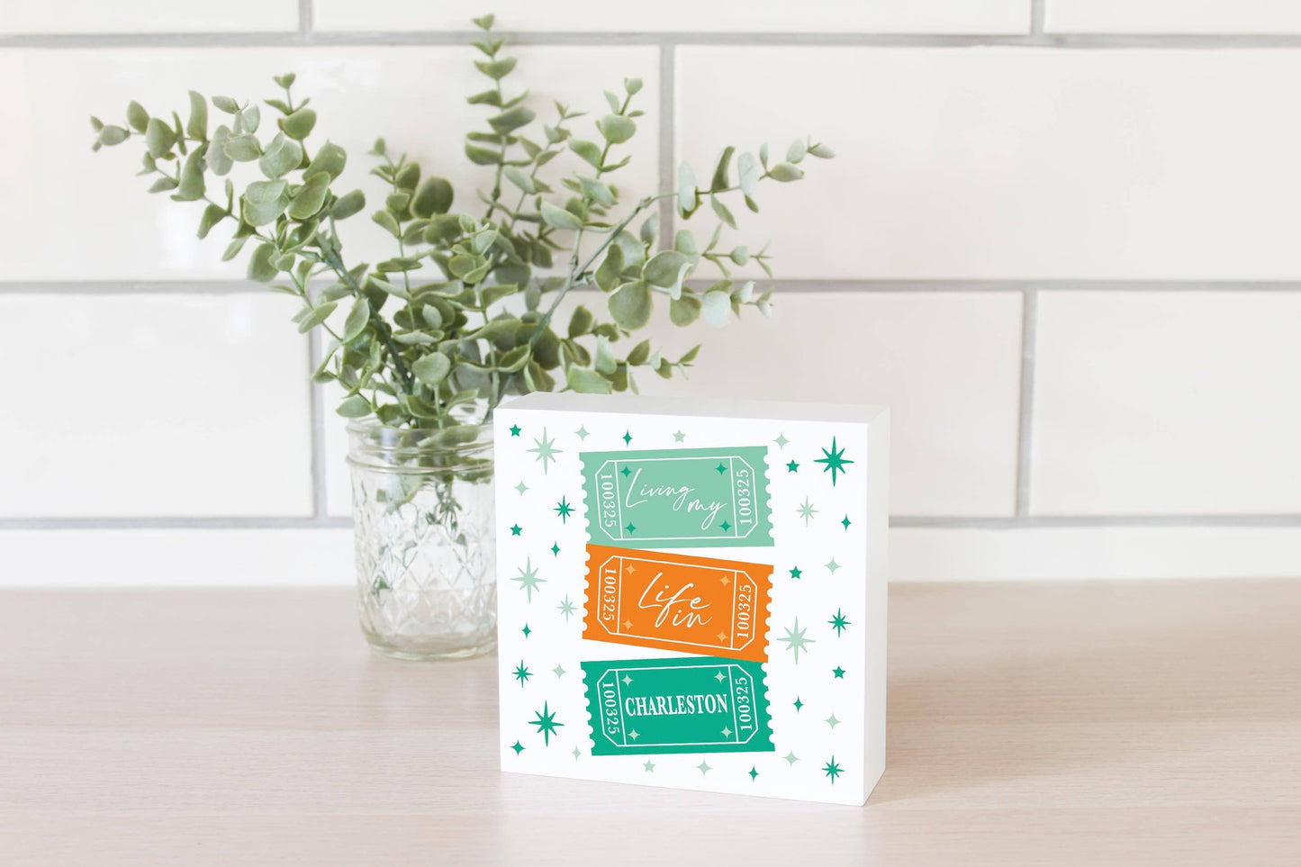 5x5 Wood Block-Love+Local Showgirl