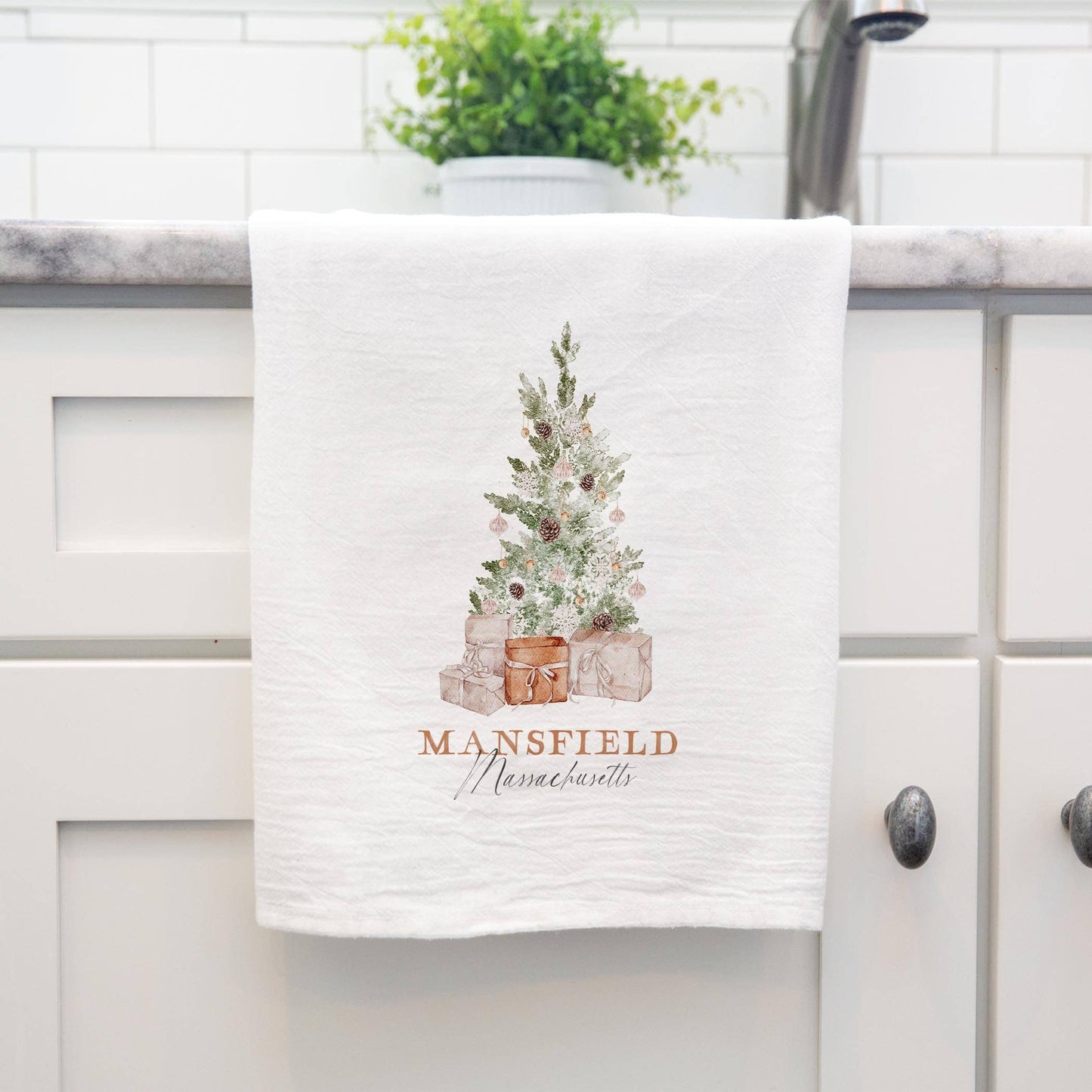 Cotton Tea Towel White Crystal Cottage Mansfield MA