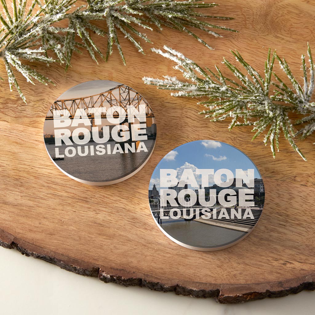 Baton Rouge Louisiana Photo Set | Absorbent Car Coasters | Set of 2 | Min 4