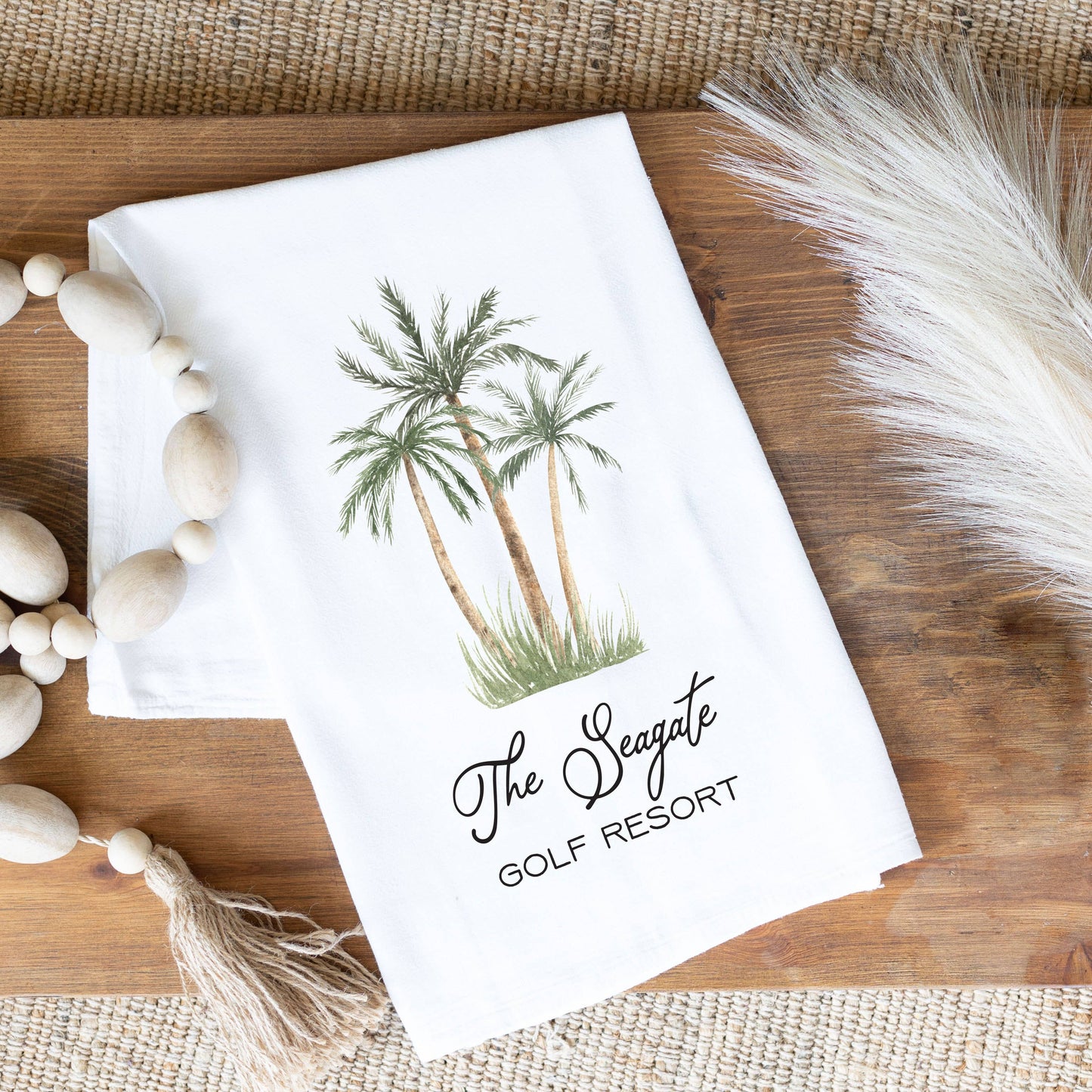 Kitchen Towel, Custom Tea Towel, City State and Town, Beach