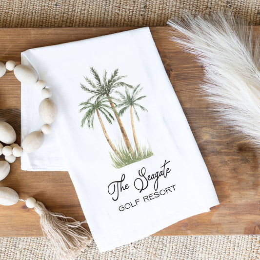 Kitchen Towel, Custom Tea Towel, City State and Town, Beach