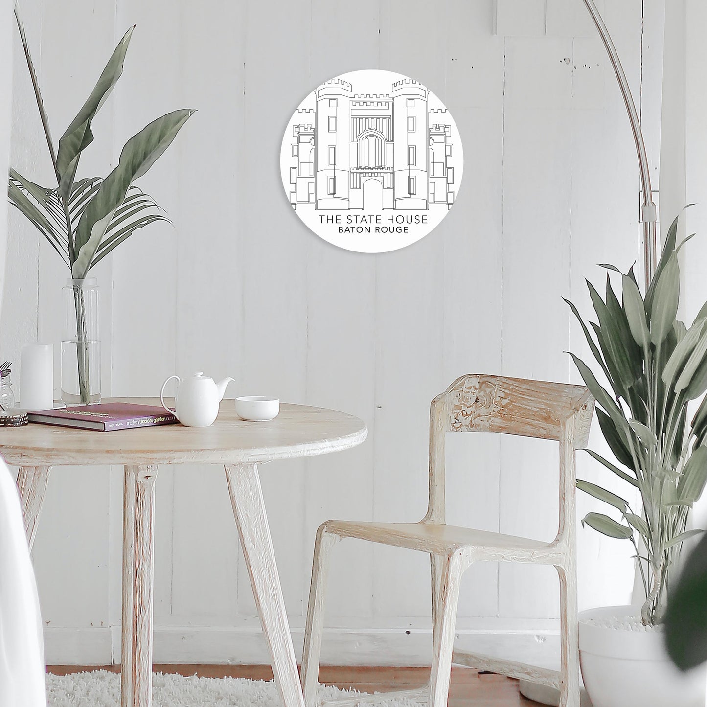 Minimalistic Baton Rouge State House | Wood Sign | Eaches | Min 1