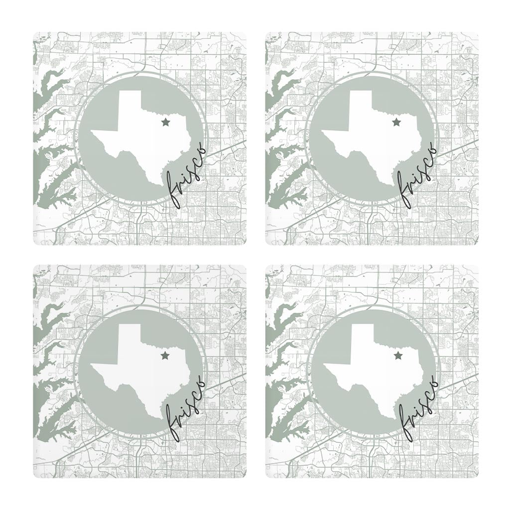 Vintage Groove State Star Map Texas Frisco