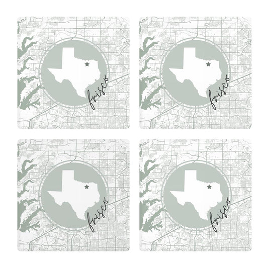 Vintage Groove State Star Map Texas Frisco