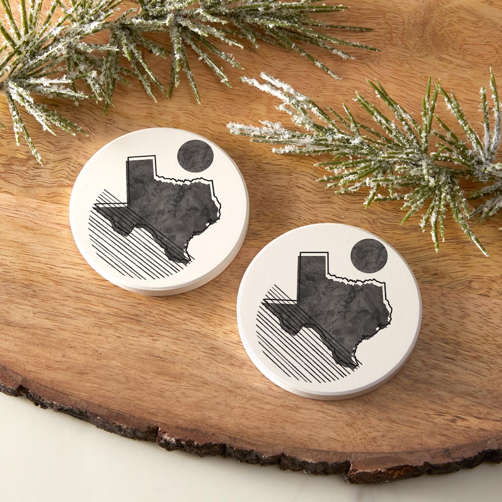 Black and White Geometric on White Texas