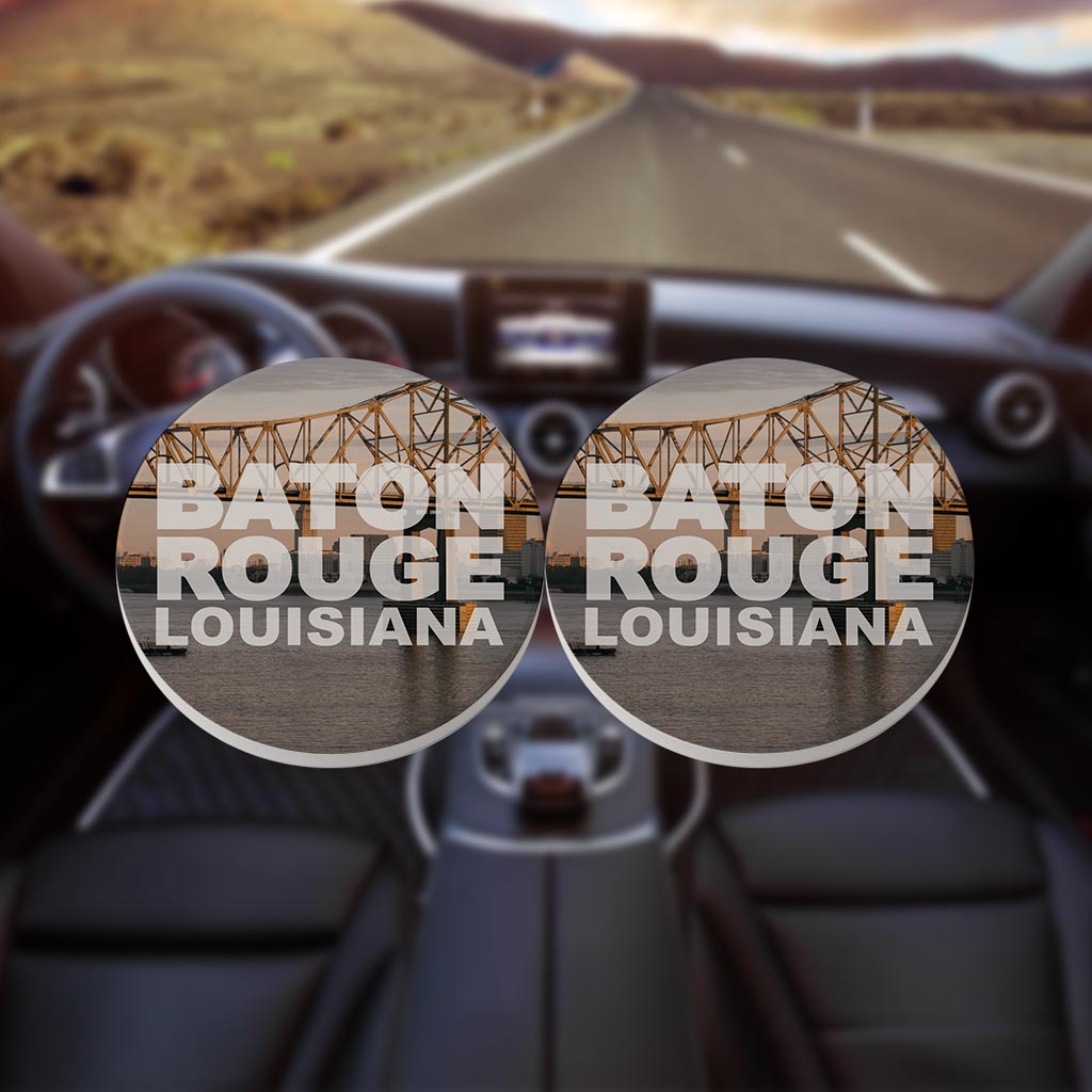 Baton Rouge Louisiana Photo | Absorbent Car Coasters | Set of 2 | Min 4