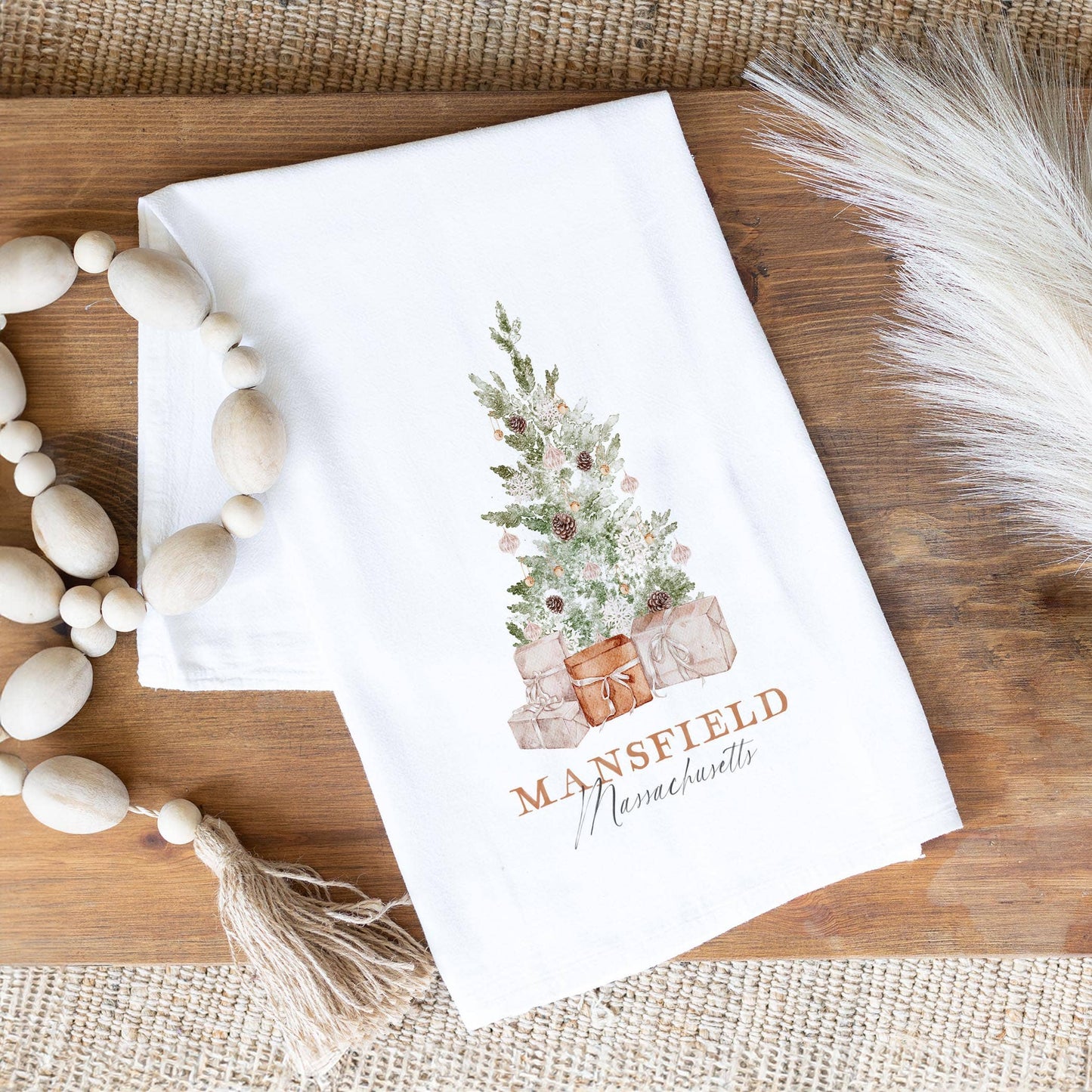 Cotton Tea Towel White Crystal Cottage Mansfield MA