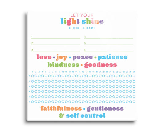 Childrens Fruits Of The Spirit Habit Tracker | Hi-Def Glass Art | Eaches | Min 2