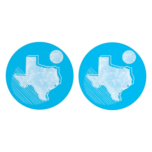 Bright Modern Geometric On Blue Texas | Absorbent Car Coasters | Set of 2 | Min 4