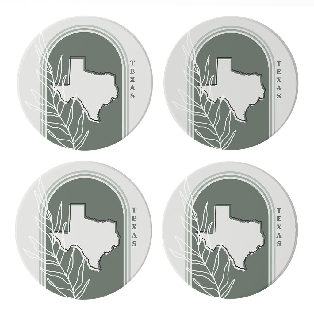Vintage Groove State with Leaf Texas