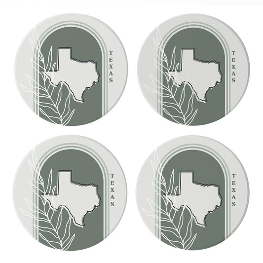 Vintage Groove State with Leaf Texas