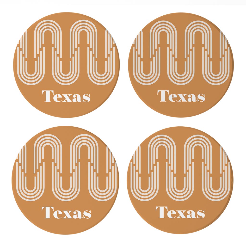 Vintage Groove Yellow Wave Lines Texas