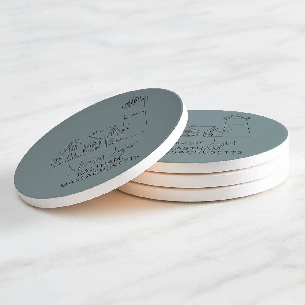 Nauset Light Muted Coastal, Joyride Home Decor, 4 Ceramic Co