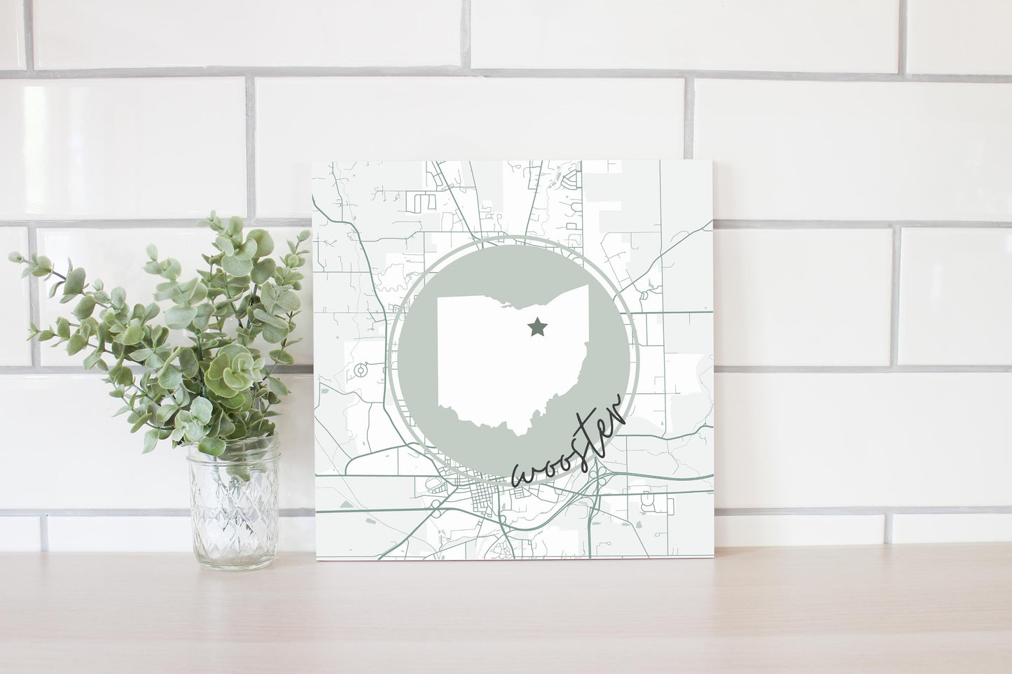 Vintage Groove State Star Map Ohio Wooster | Wood Sign | Eaches | Min 2