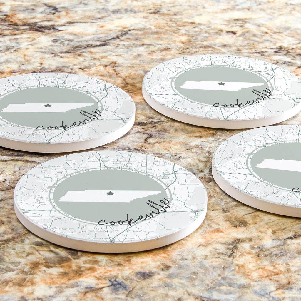 Vintage Groove Half Circle Cookeville Tennessee | Absorbent Coasters | Set of 4 | Min 2
