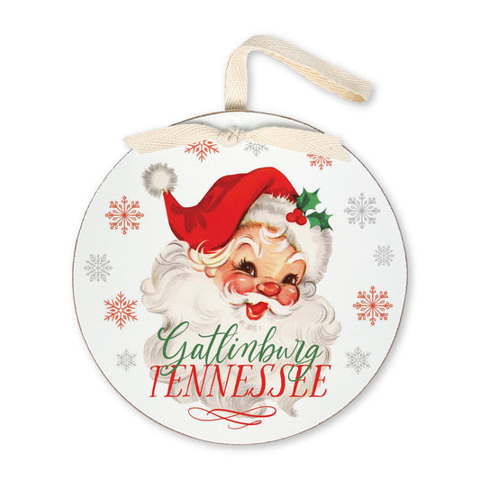 6" Round Ornament-Classic Santa Gatlinburg Tennessee -0