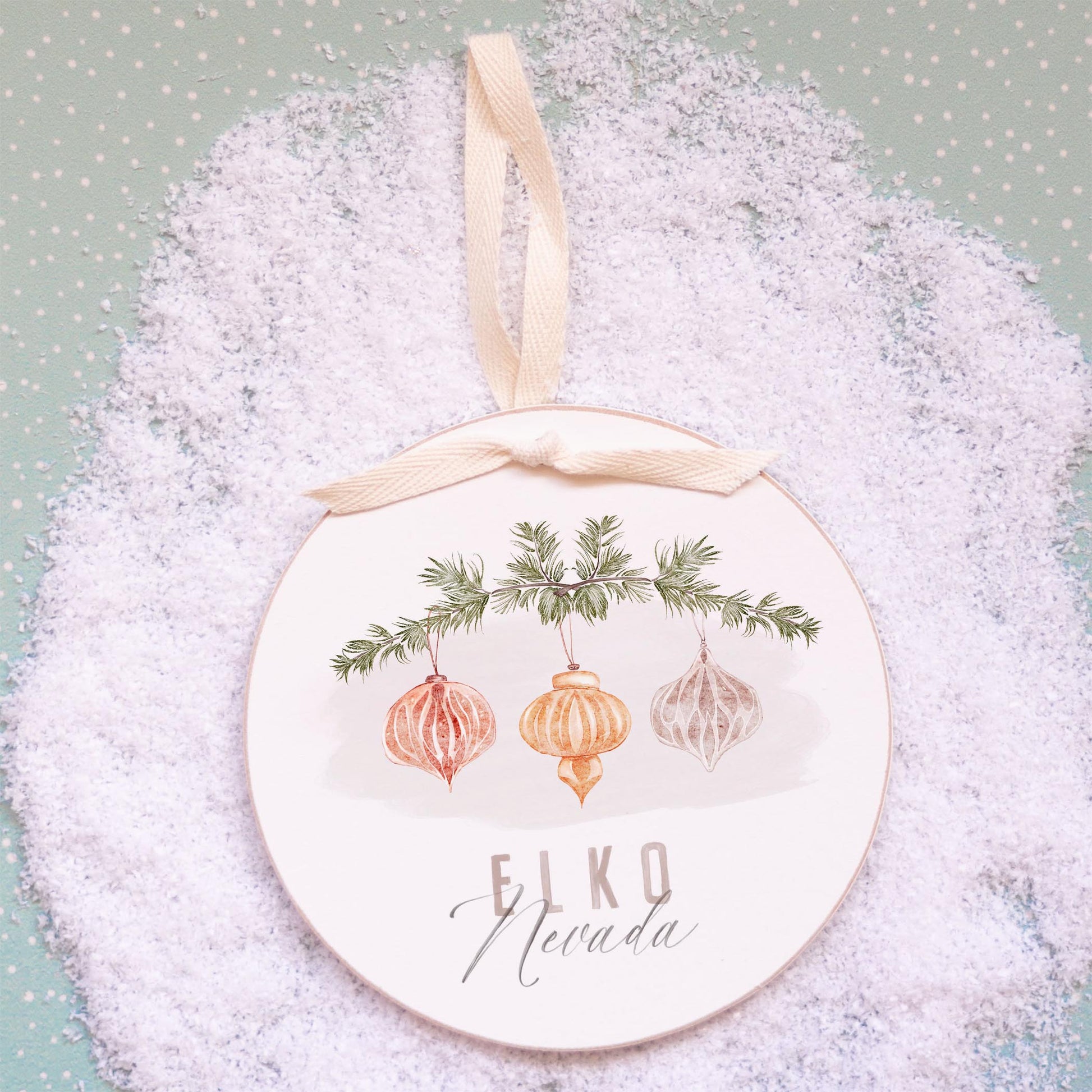 6" Round Ornament-Ornaments Elko Nevada -2