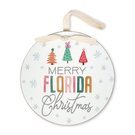 6" Round Ornament-Whimsy Wonderland Bright Merry Florida Christmas -0