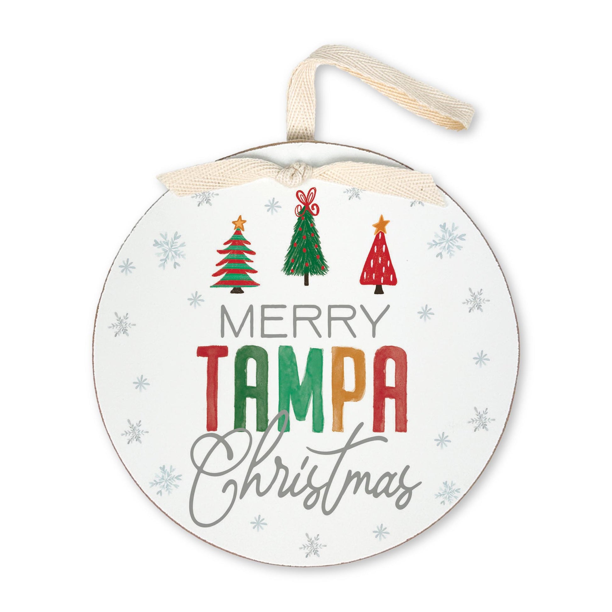 6" Round Ornament-Whimsy Wonderland Traditional Merry Tampa Christmas -0
