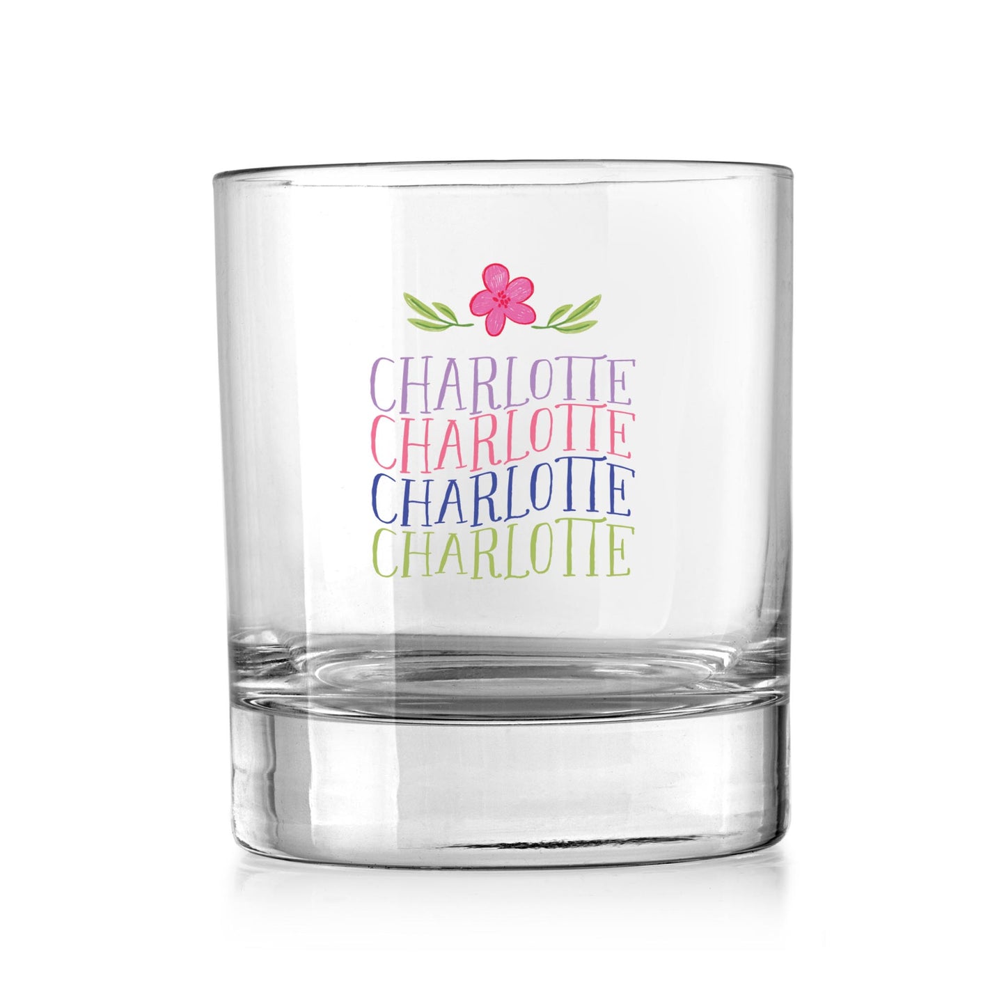 11oz Bourbon Glass-Flower Wave City & State -0