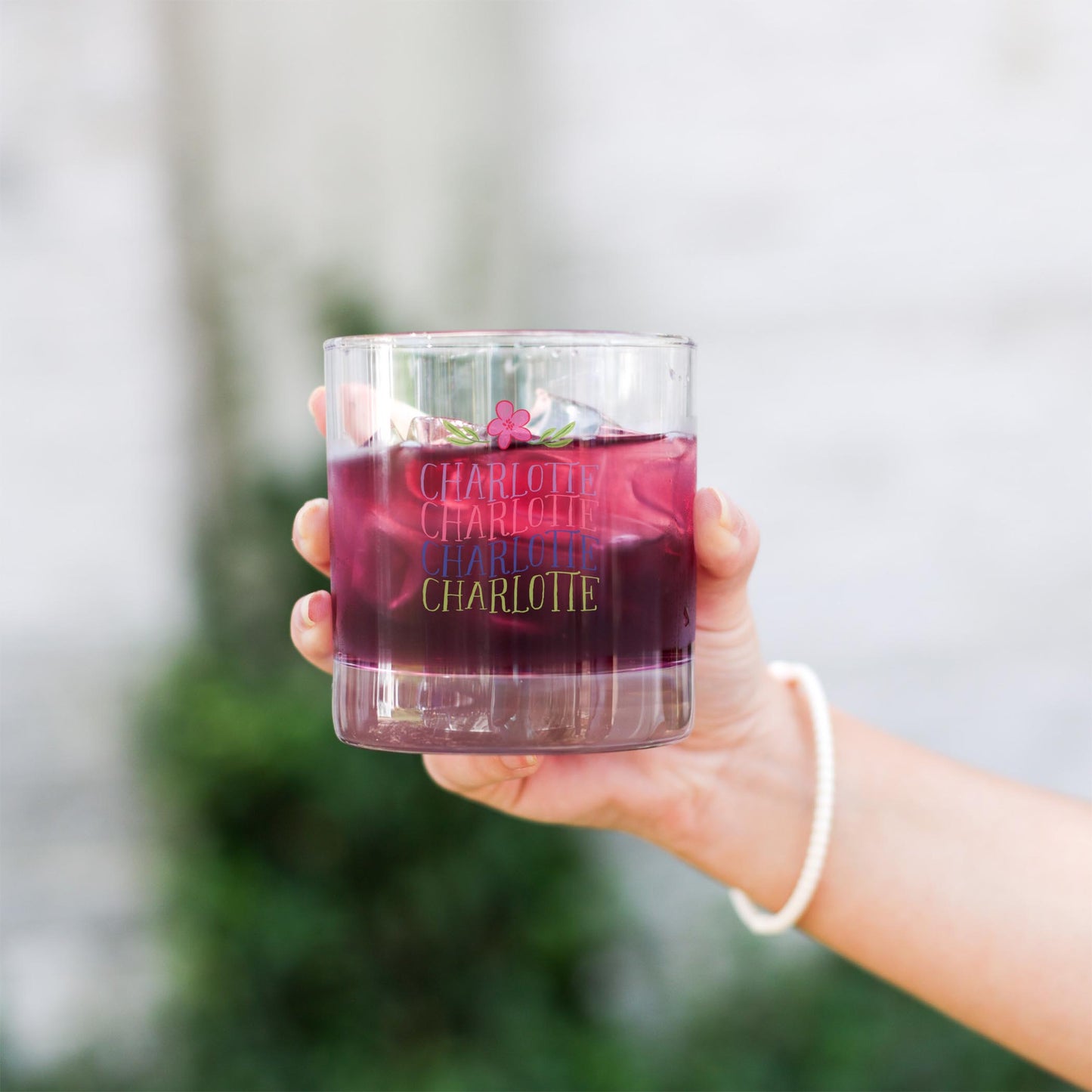 11oz Bourbon Glass-Flower Wave City & State -2