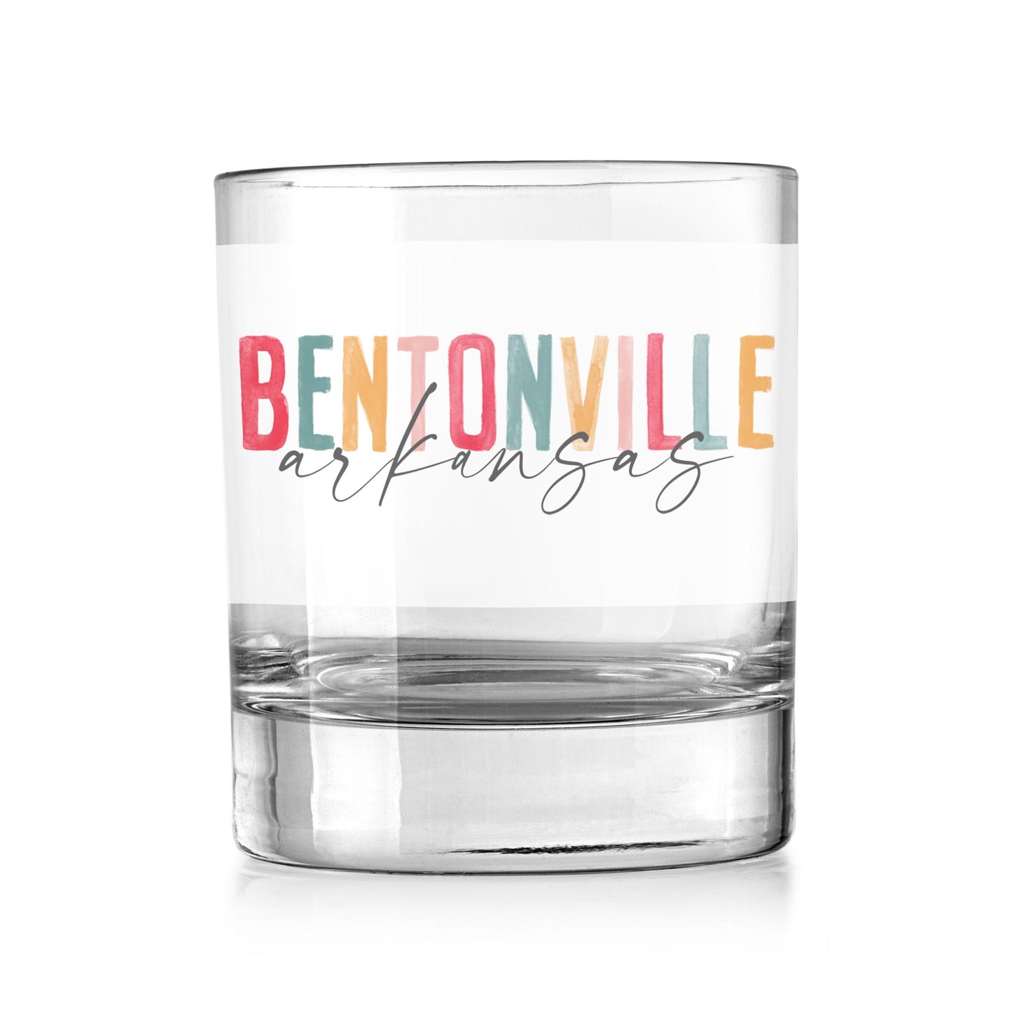 11oz Bourbon Glass-Watercolor City Bentonville Arkansas -0
