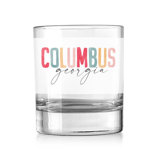 11oz Bourbon Glass-Watercolor City Columbus Georgia -0