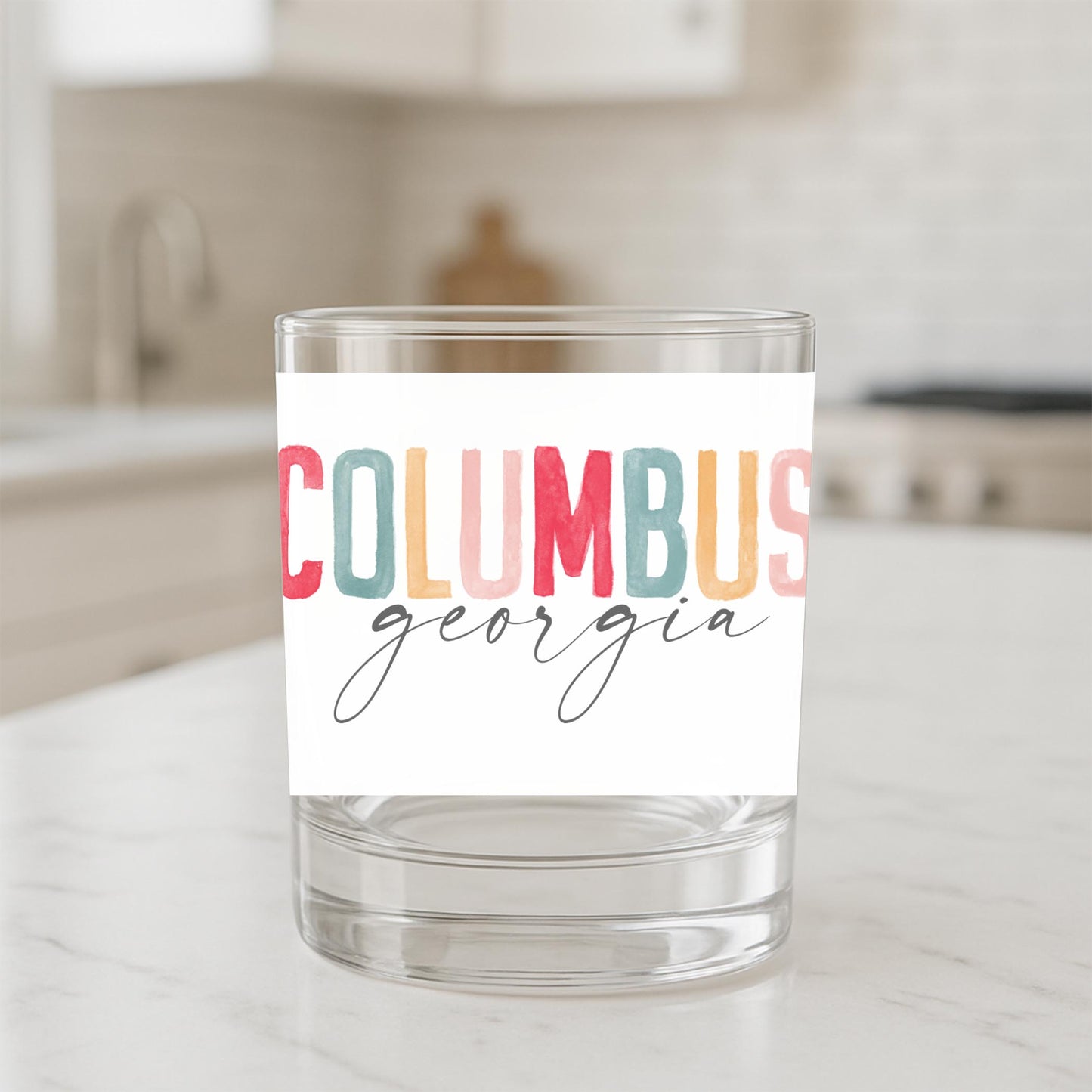 11oz Bourbon Glass-Watercolor City Columbus Georgia -1