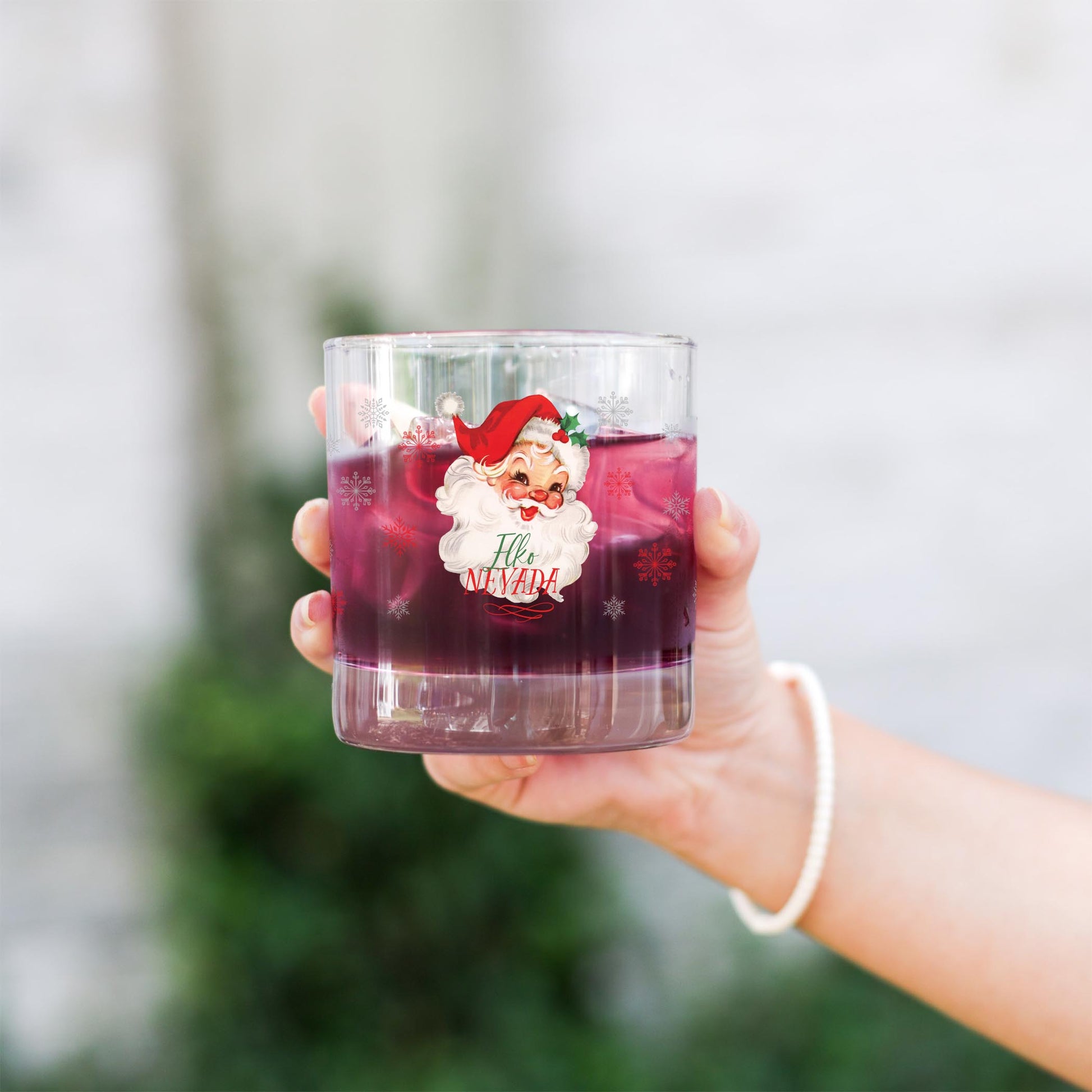 11oz Bourbon Glass-Classic Santa Elko Nevada -2