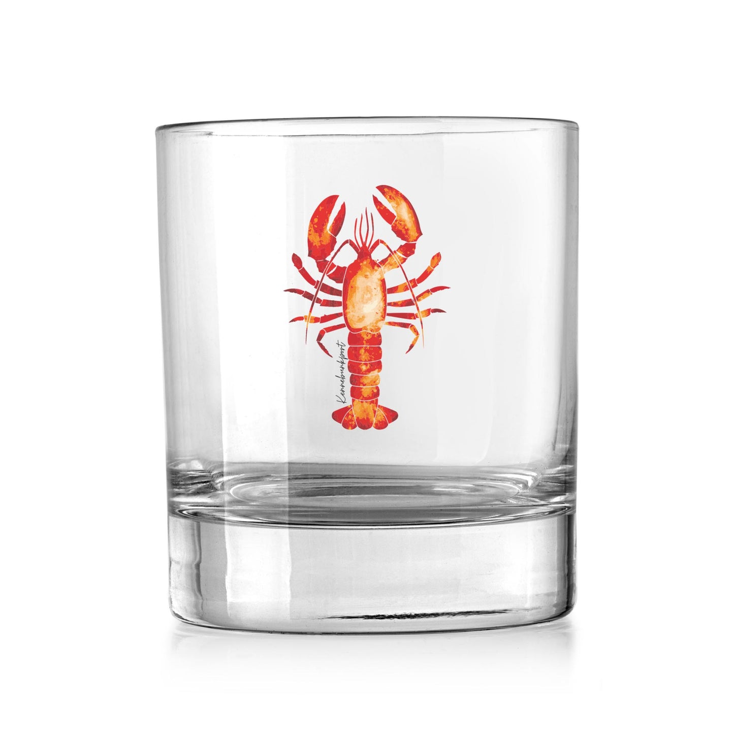 11oz Bourbon Glass-Kennebunkport Maine Orange Lobster