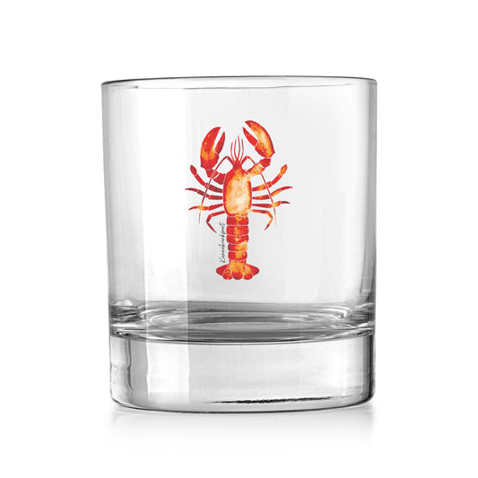 11oz Bourbon Glass-Kennebunkport Maine Orange Lobster