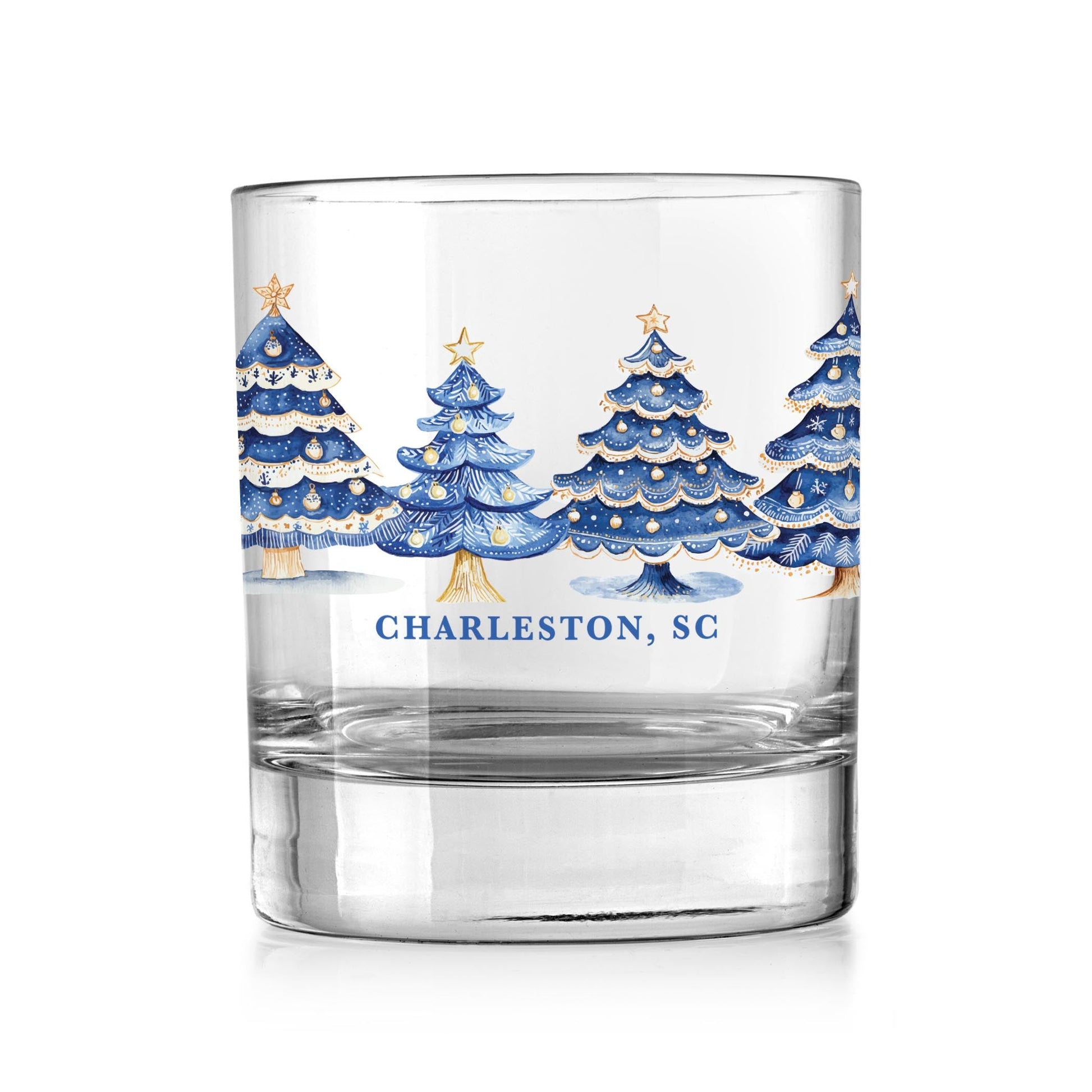 11oz Bourbon Glass-Love+Local Blue Noel - A Grand Millennial Christmas -0