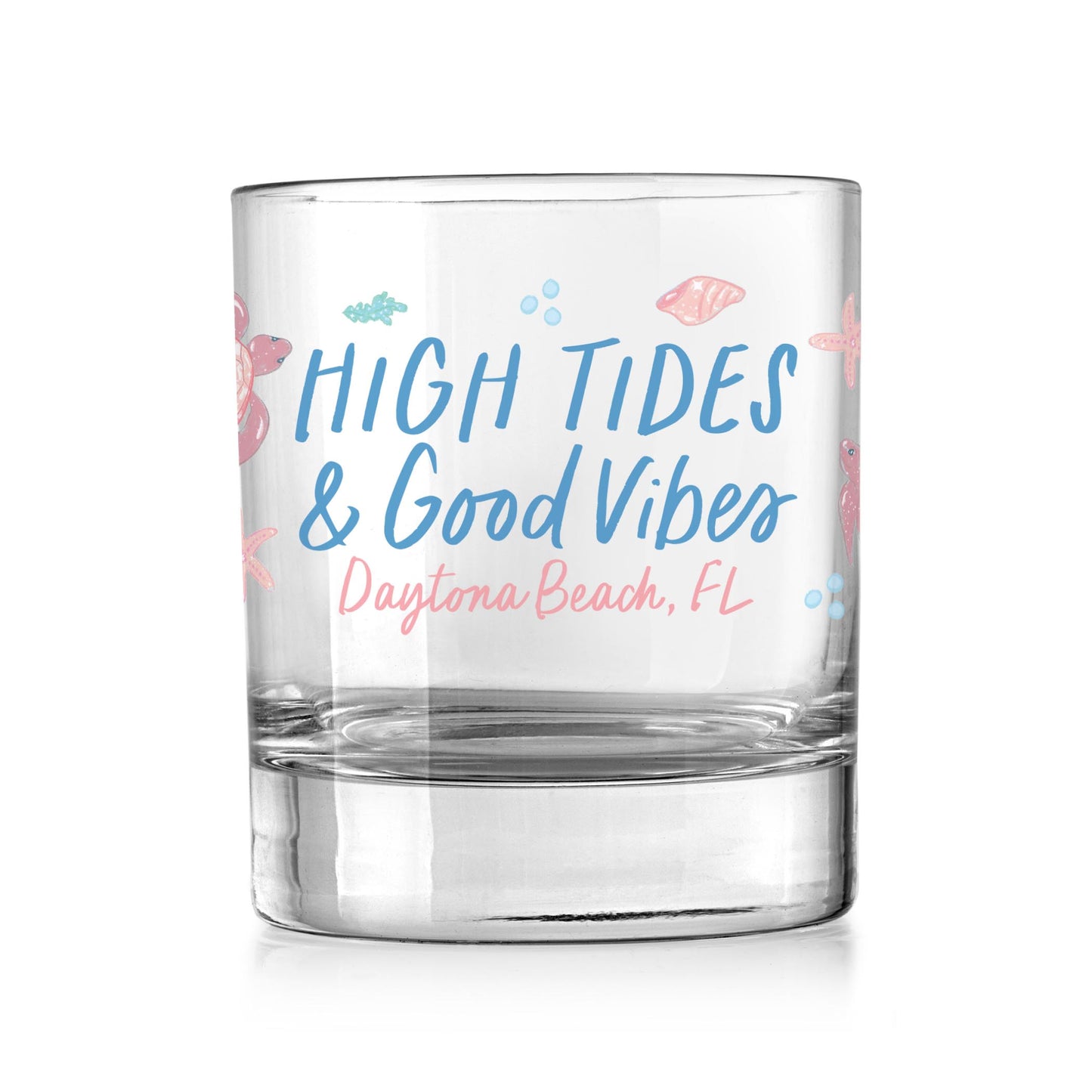 11oz Bourbon Glass-City & State Coastal Sea Turtles -0