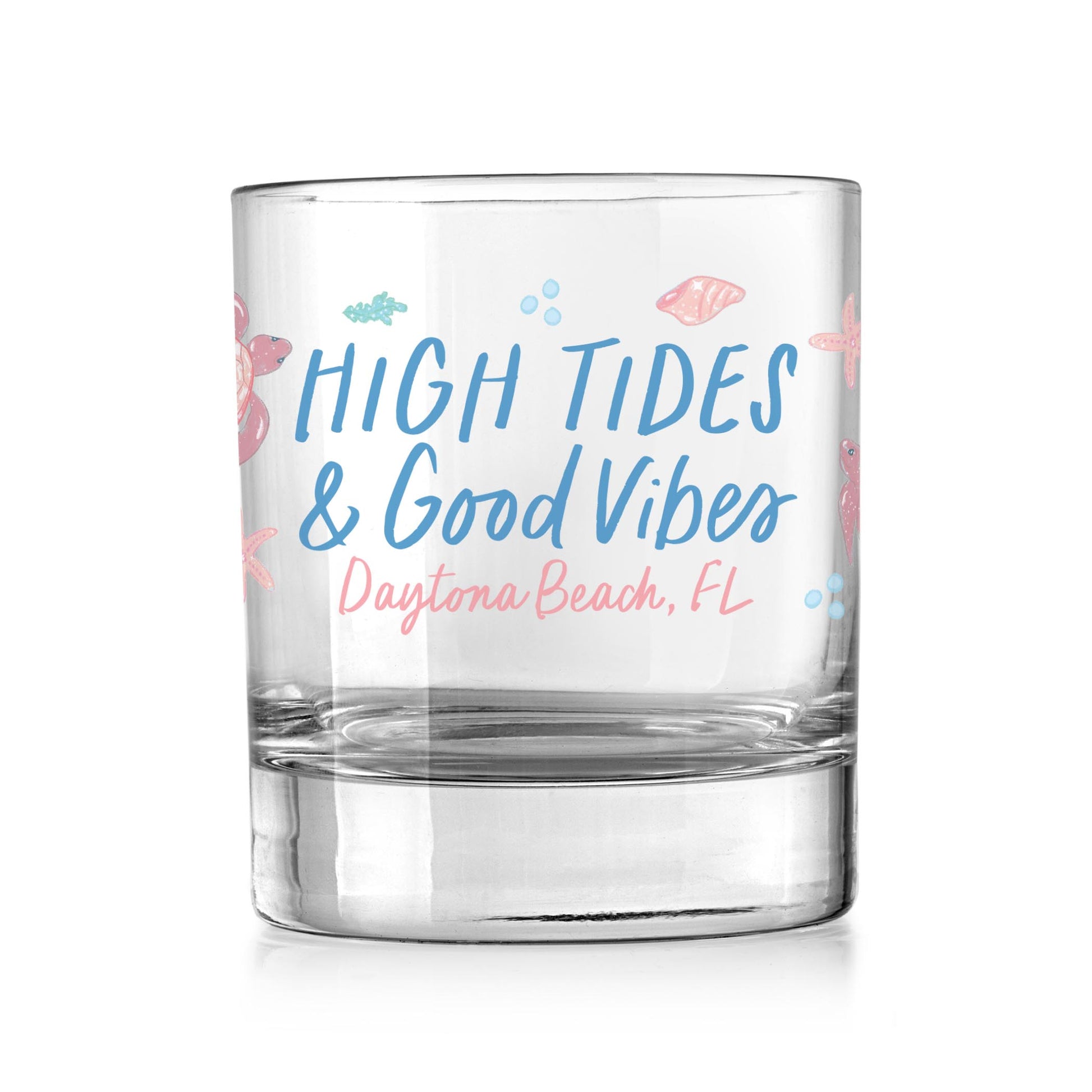 11oz Bourbon Glass-City & State Coastal Sea Turtles -0