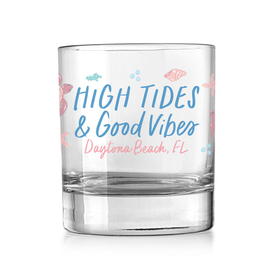 11oz Bourbon Glass-City & State Coastal Sea Turtles -0